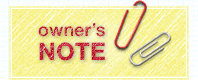 owner's NOTE